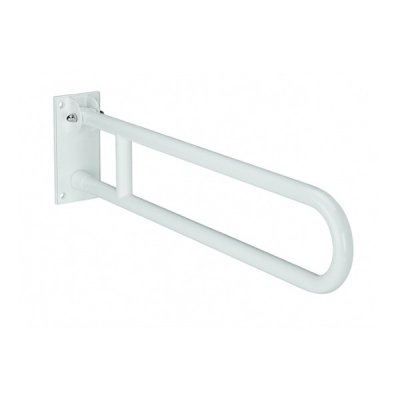 Barre de support fer zingué WCCARE blanc pliante avec porte papier 83 cm