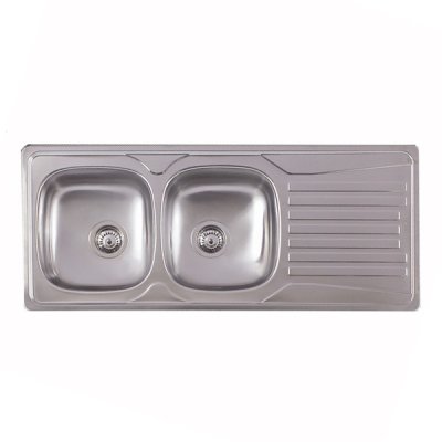 Evier FARO 2C G 116X50,4 avec vidage et siphon