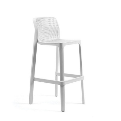 Tabouret polypropylène et fibre de verre traité anti UV NET Blanc avec patins anti-dérapants 101x49x52 cm