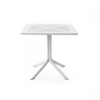 Table DurelTOP en polypropylène traité anti-UV CLIPX Blanc 75x80x80 cm