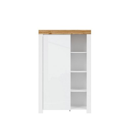 BIBLIOTHÈQUE HOLTEN 150 1PORTE BLANC/CHÊNE WOTAN/BLANC BRILLANT