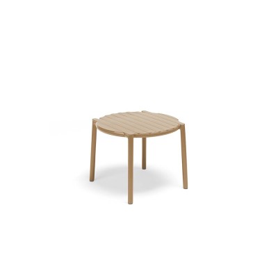 Table polypropylène et fibre de verre traité anti-UV DOGA Cappuccino avec patins anti-dérapants diamètre 50 cm