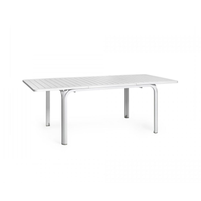 Table DurelTOP en polypropylène traité anti-UV ALLORO Blanc extensible 73x140-210x100 cm