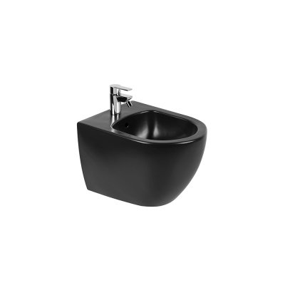 Bidet suspendu céramique SANIBOLD noir mat avec fixation cachée 36x33.5x50.8 cm