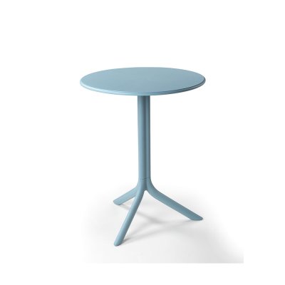 Table polypropylène et fibre de verre traité anti UV SPRITZ Bleu celeste double hauteur 76-40x60 cm