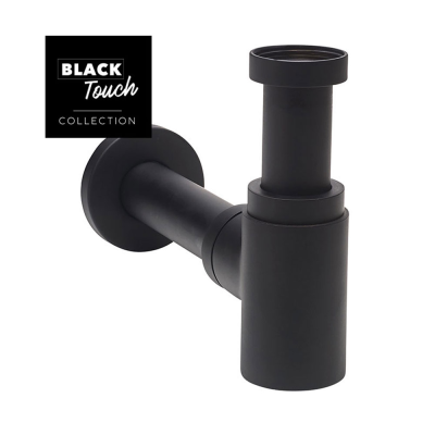 Siphon laiton BLACK TOUCH noir mat pour lavabo 100x150 mm