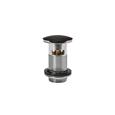 Bonde laiton BLACK TOUCH noir pour lavabo avec trop plein