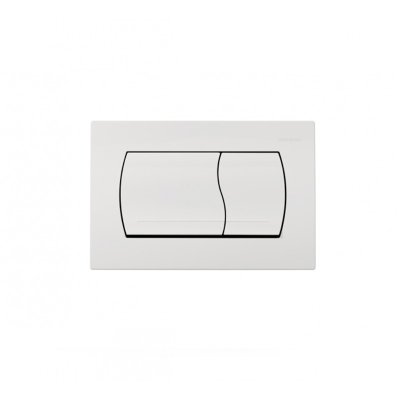 Plaque de commande EASY blanche double touche pour réservoir encastré 25.5x17 cm
