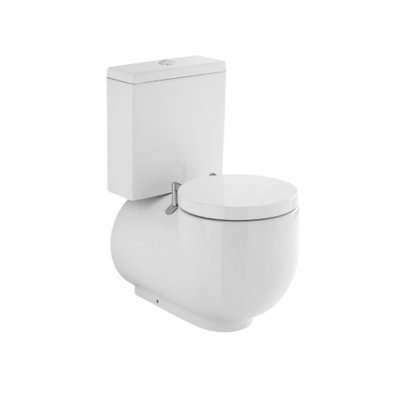 Pack cuvette céramique WCA blanc avec abattant duroplast S/H et alimentation par dessous du réservoir 39x83x64 cm