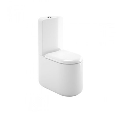 Pack cuvette céramique STATUS blanc avec abattant slow close S/H et alimentation par dessous du réservoir 35x87x58 cm