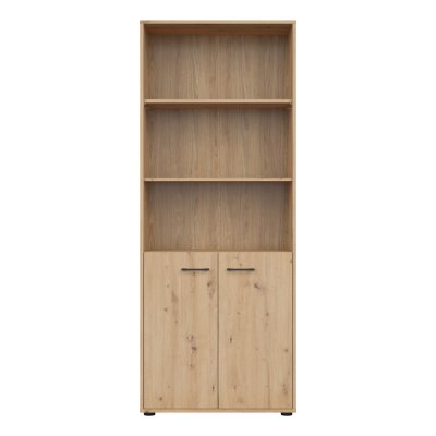 Bibliothèque SPACE OFFICE chêne rustique 2 portes 80x202,5x37 cm
