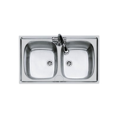 Evier S1000 inox 2 cuves vidage 2 86x50 cm