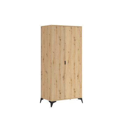 Garde robe LAMEA chêne rustique 2 portes 90x197x55 cm