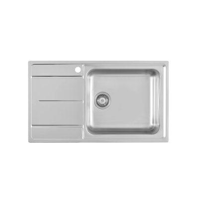 Evier inox EVO 1 cuve droite 1 égouttoir vidage 3,5 - 86x50 cm