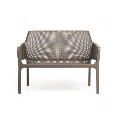 Banquette en polypropylène NET Tortora avec matelas Bleu denim