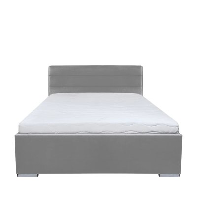 Lit tapissé COSALA II gris clair RIVIERA 91 140x200 cm (Traverses incluses)