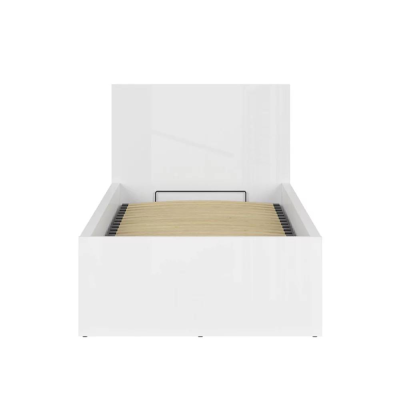 Lit TETRIX blanc brillant avec coffre de rangement 90x200 cm