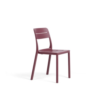 Chaise en polypropylène CASSIA Bistrot Rouge Borgogna