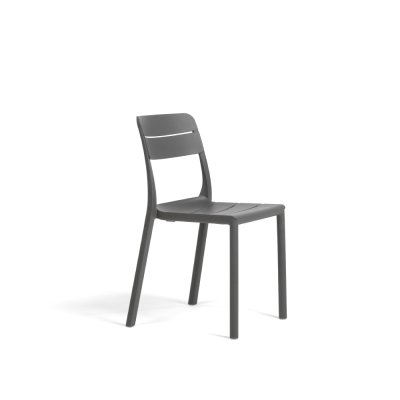 Chaise en polypropylène CASSIA Bistrot Gris Basalto