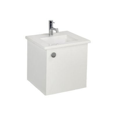 Pack Lavabo PALM blanc 50x40 cm avec meuble palm deep white 1 porte dos droit