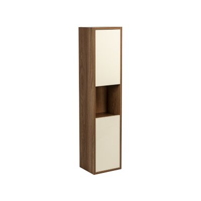 Armoire suspendue VISTA Bois Hazar Brillant 2 portes 1 niche 130x30x25 cm