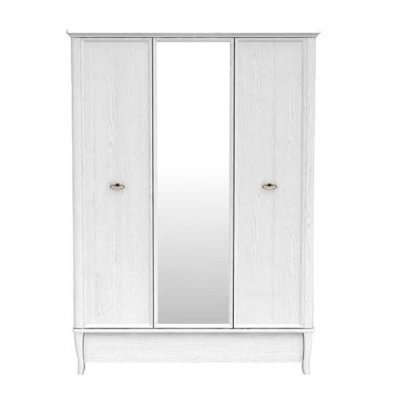 GARDE ROBES ORLAND 3PORTES 1TIROIR MIROIR CENTRAL CHÊNE BLANCHI