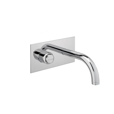 Robinet de lavabo laiton TUBE chromé encastrable temporisé
